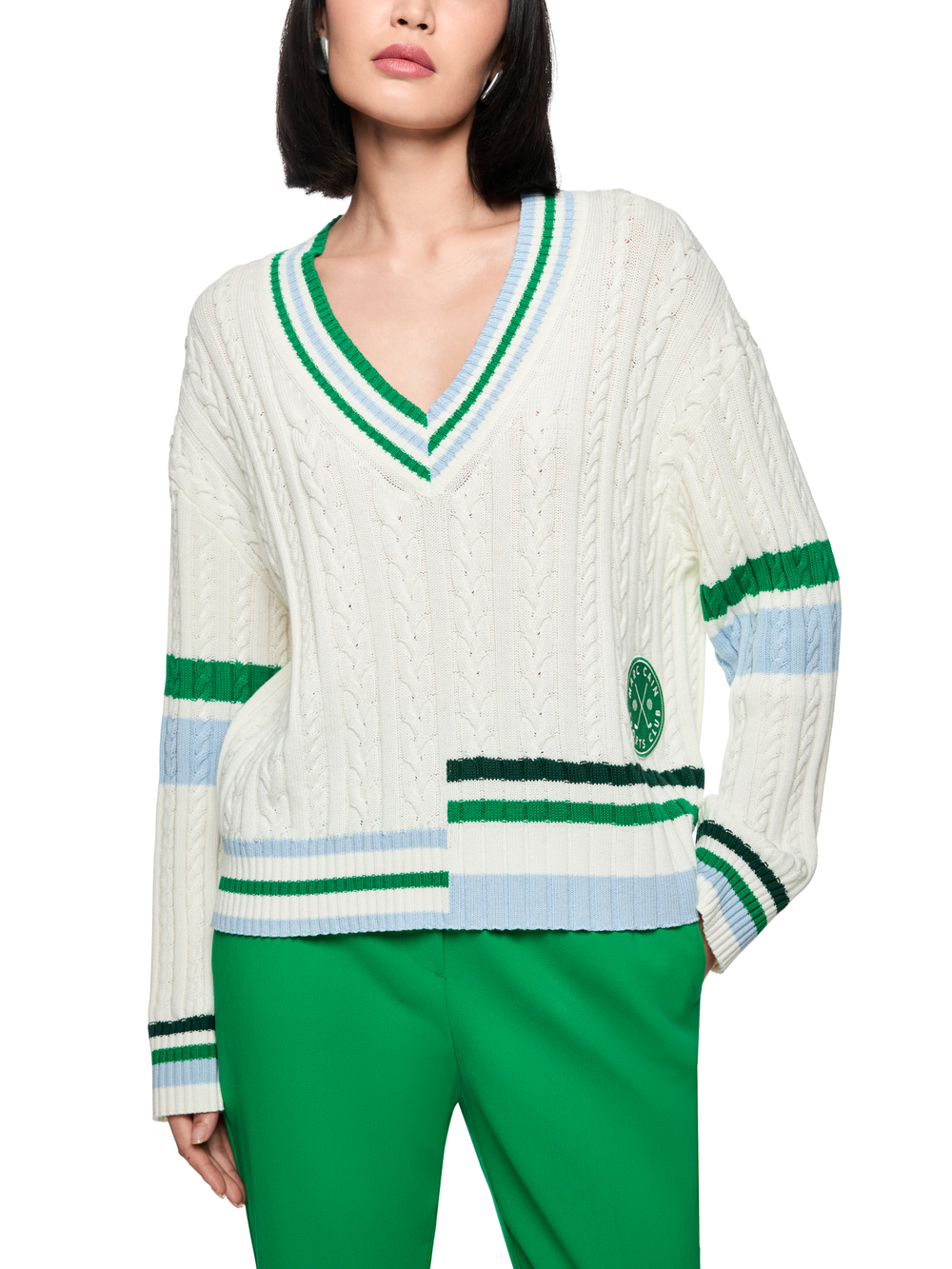 Пуловер из хлопка и шерсти