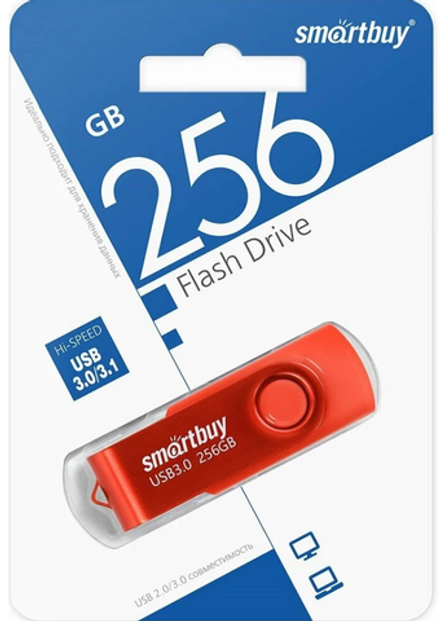 Флешка 256 Gb Smartbuy Twist Red 3.0 Металлический корпус