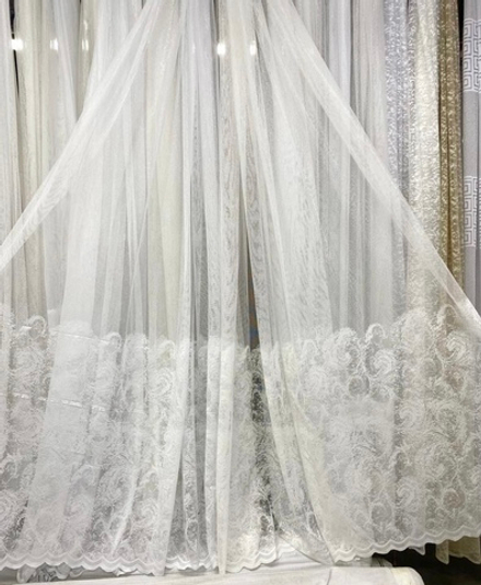 Тюль арт. 7801, цвет белый, молочный (высота 280 см, Турция)