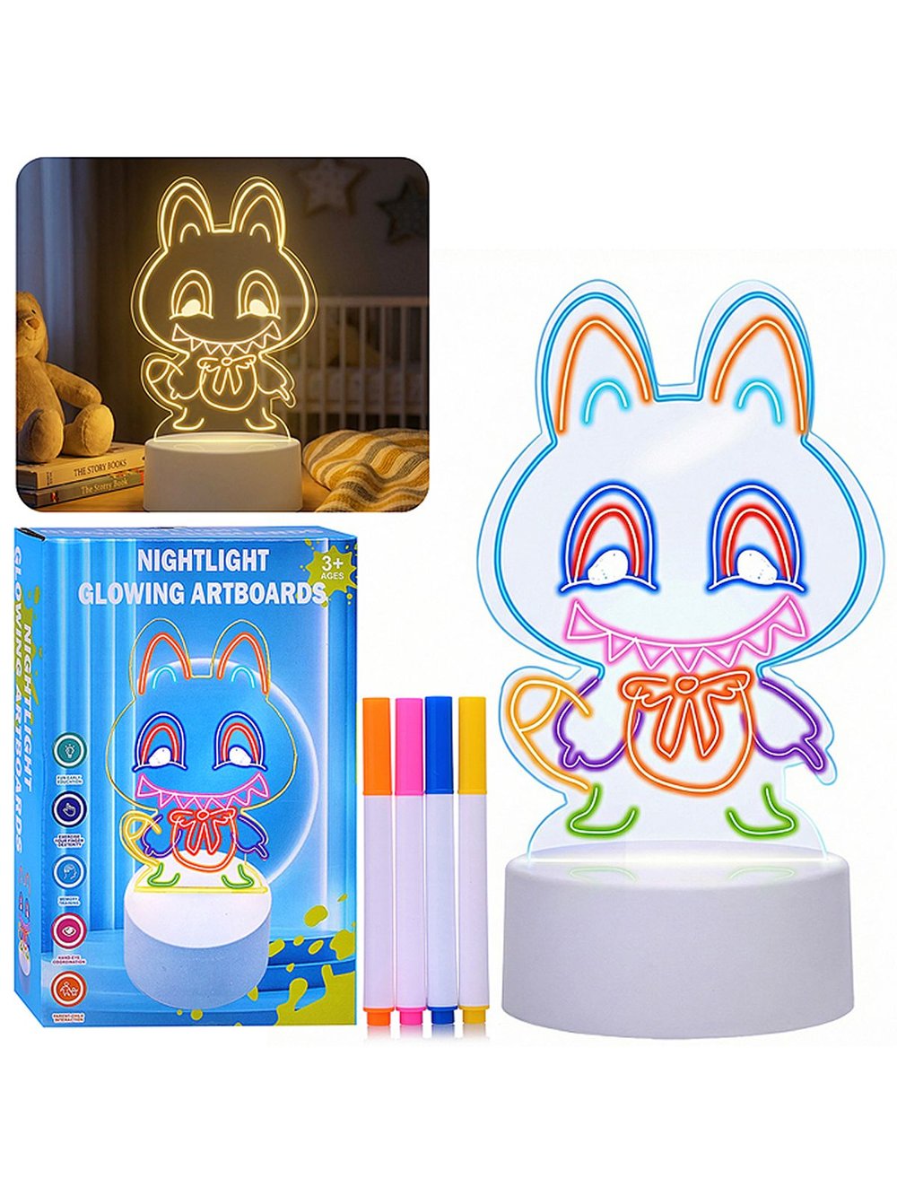 Набор для творчества Доска для рисования-светильник Зверек (8N50-21)