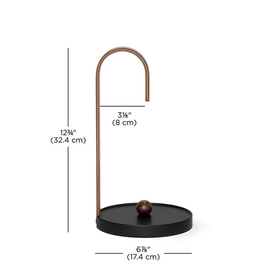 Держатель для бумажных полотенец bellwood, черный/орех