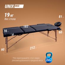 Массажный стол UNIX Standard 3 Section Black