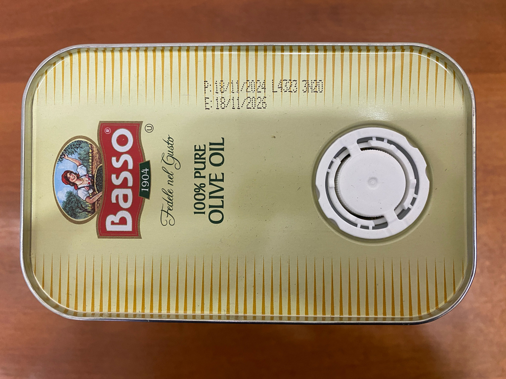 Оливковое масло BASSO (Pure) 3 литра в жестяной банке-канистре Италия