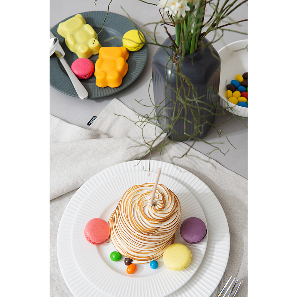 Набор обеденных тарелок soft ripples, D27 см, белые, 2 шт.