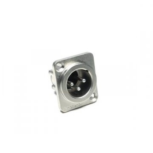 AMPHENOL AX3MD - Коннектор XLR блочный 3 контакта, 'папа', квадратный.фланец, покрытие контактов никел