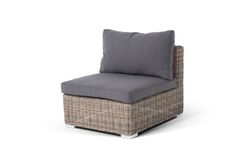 "Лунго" трансформирующийся диван из искусственного ротанга, цвет соломенный