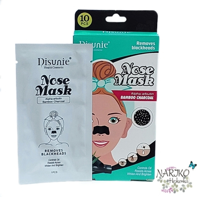 Маска-пластырь для носа DISUNIE с бамбуковым углём от чёрных точек, 1 шт.