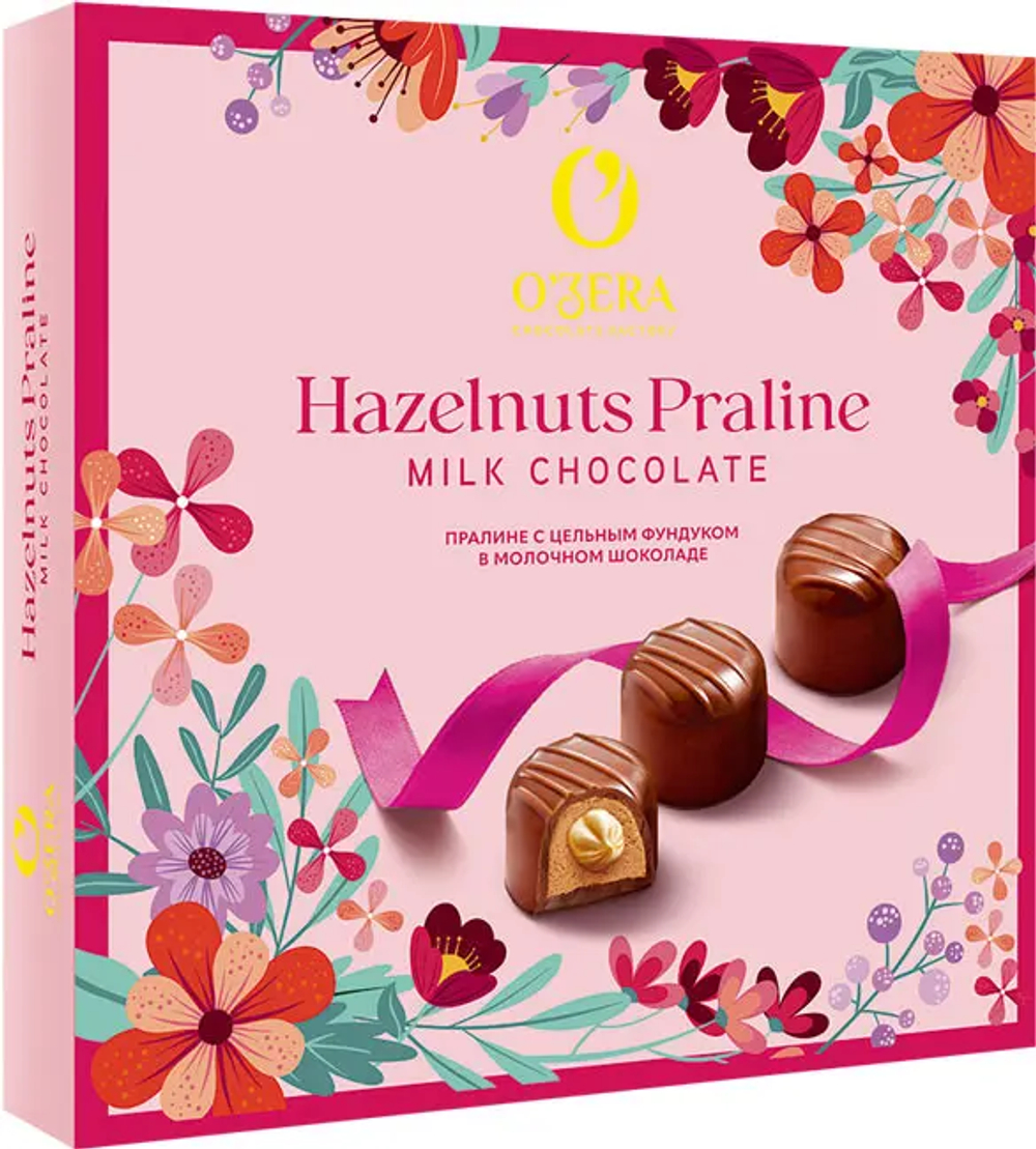 Шоколадные конфеты OZera пралине с цельным фундуком, 135г
