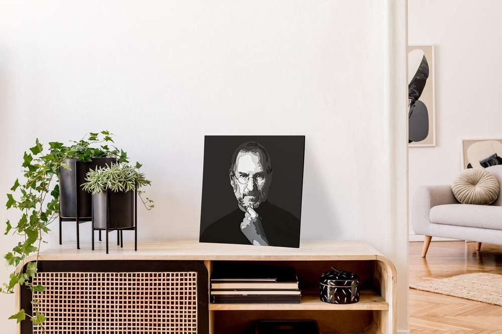 Стив Джобс от SamCraft - сборные объемные картины из дерева своими руками, покрась, собери и склей