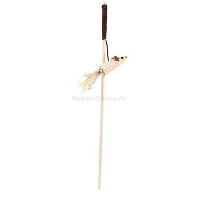 Игрушка-дразнилка для кошек из натуральных материалов "Мышонок", 75/400мм, серия NATURAL, Triol
