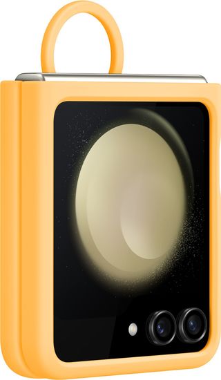 Чехол Samsung Silicone Case with Ring Z Flip5 абрикосовый