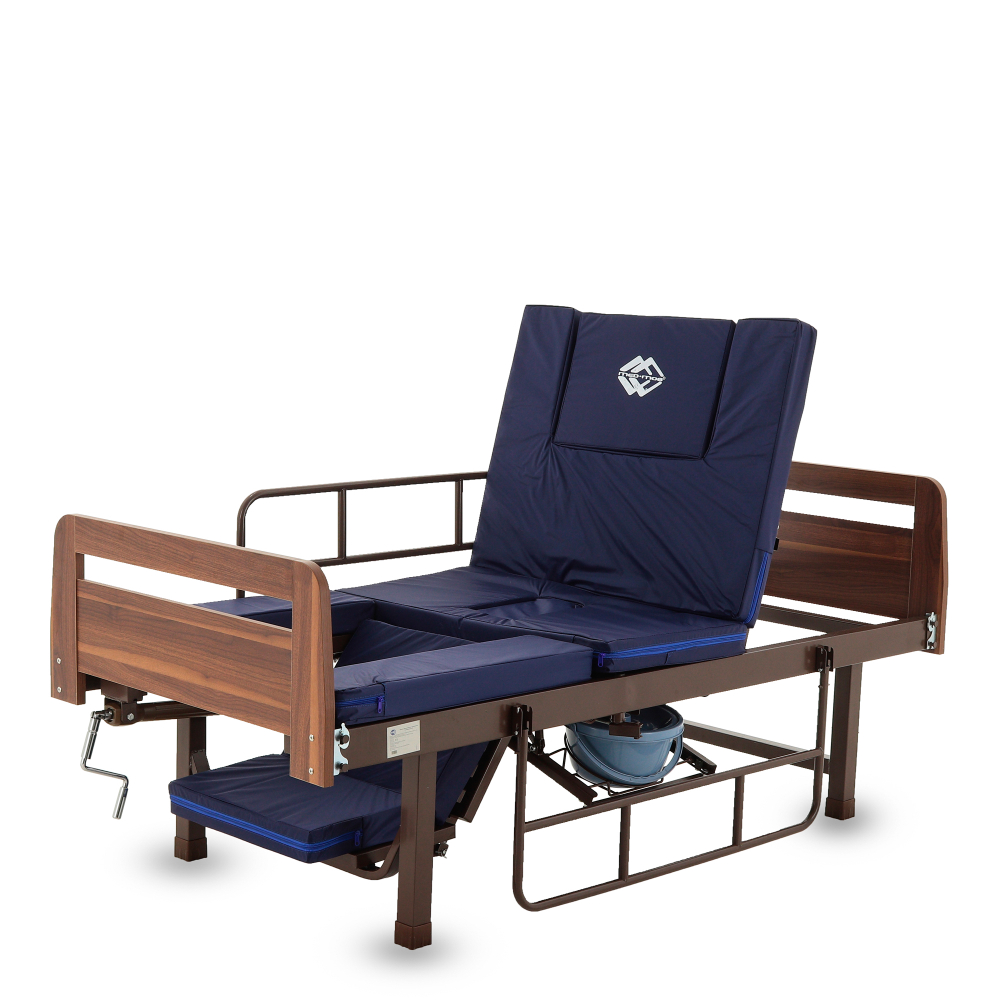 Кровать механическая Med-Mos E-49 (ЛДСП венге) с туалетным устройством и функцией «кардиокресло»