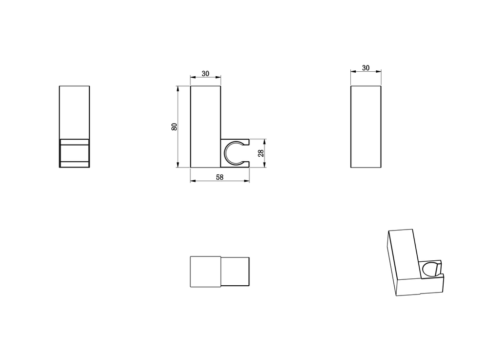 Настенный держатель WONZON & WOGHAND, Темное золото (WW-994220-DG)