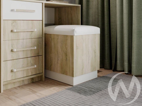 Пуфик секция №18 НКМ Эдем-1 (дуб сонома/белый жемчуг; дуб сонома)