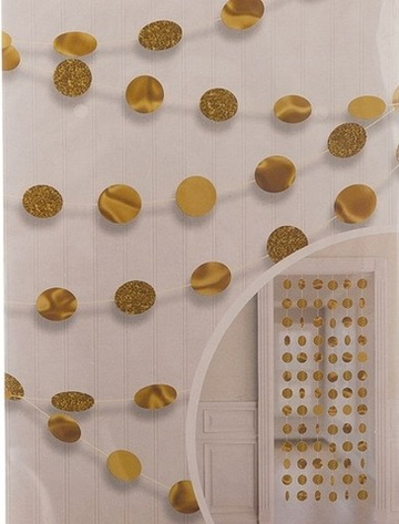 Гирлянда Круги Gold блеск 2,1м 6шт