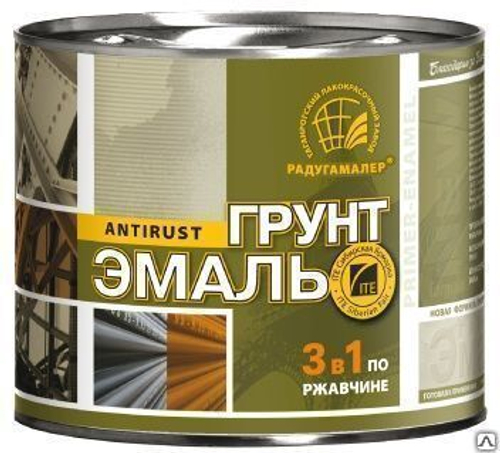 Эмаль-грунт по ржавчине 3в1 зеленый мох  1,9кг РАДУГА