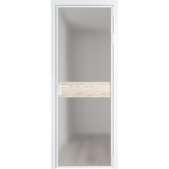 Алюминиевая дверь 6AG вайт остеклённая со вставкой