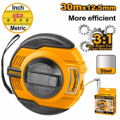 Геодезическая рулетка стальная 30 м INGCO HSMT8430