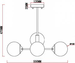Люстра на штанге MyFar Camilla MR1881-4C