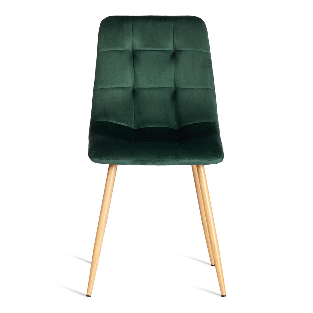 Стул CHILLY (mod. 7094-1) вельвет/металл, 44,5х52,5х86 см, dark green (темно-зеленый) HLR57 / натуральный