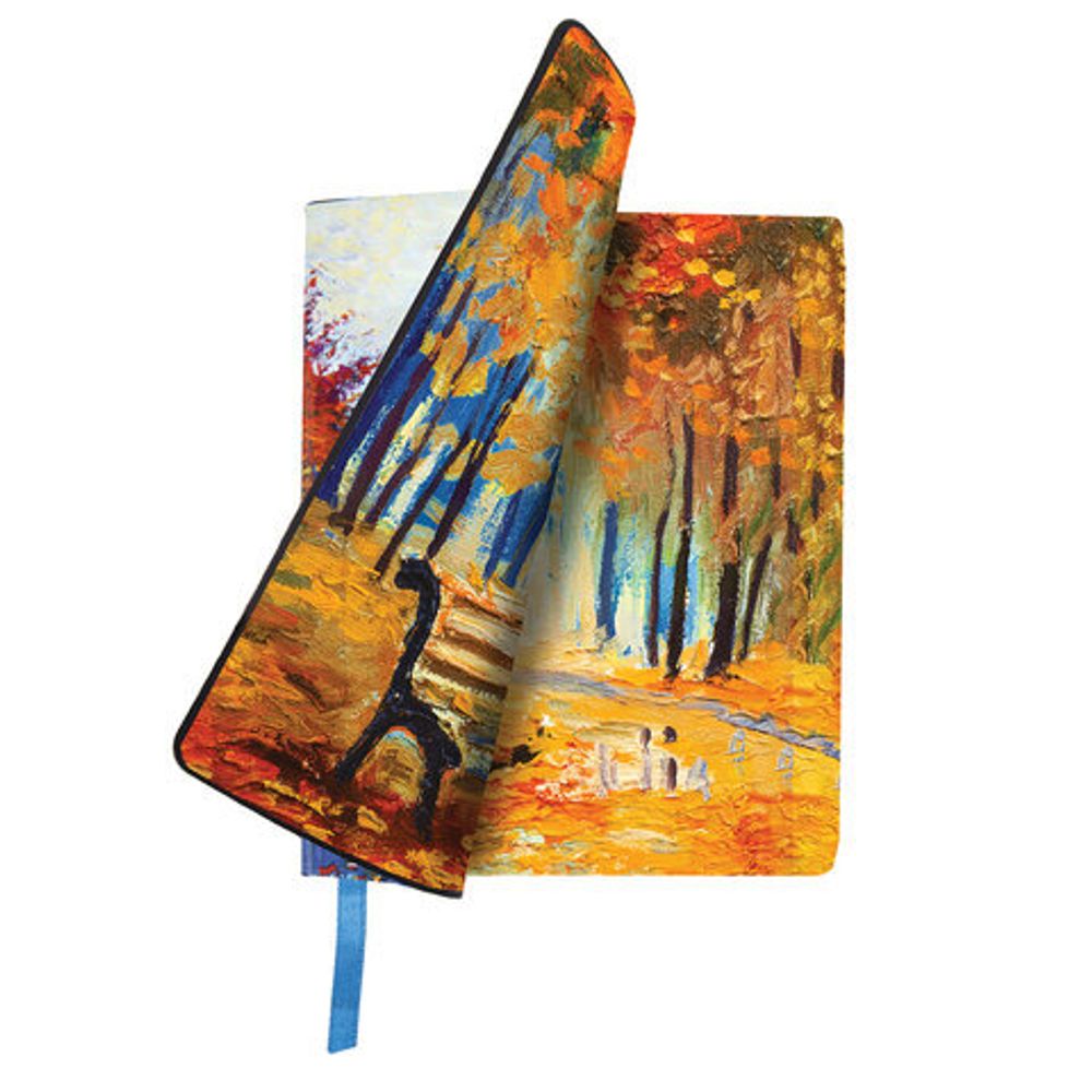 Тетрадь А5 (168х208 мм), 80 л., сшивка, клетка, под кожу, BRAUBERG VISTA, "Autumn", 403927