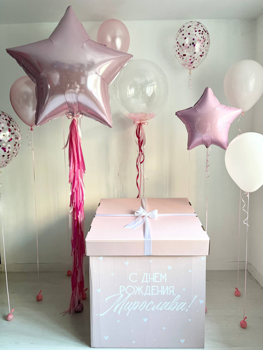 Воздушные шары большая коробка сюрприз №3416