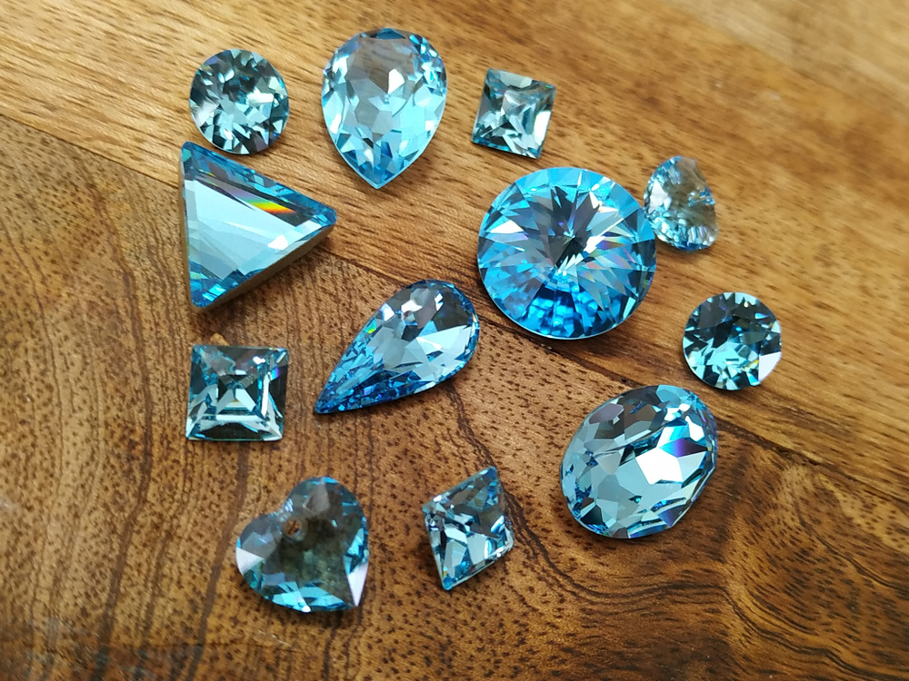 evoli 4428 Square Fancy Stone - Aquamarine