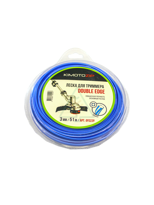 Леска для триммера 3 мм квадрат 51 м Double edge