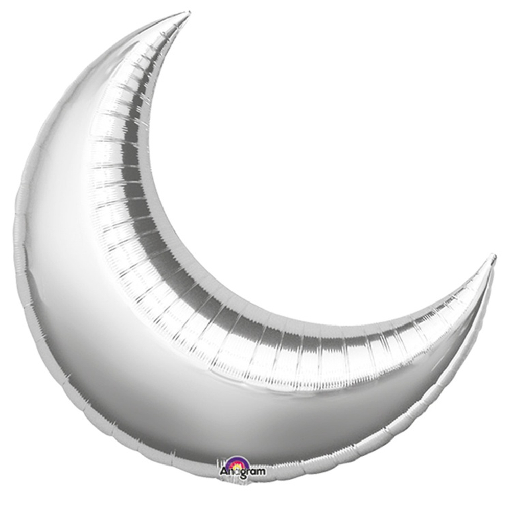 Шар фольгированный Полумесяц 43 см (Серебряный)