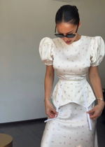 Платье "Стамбул", молочный с розовым