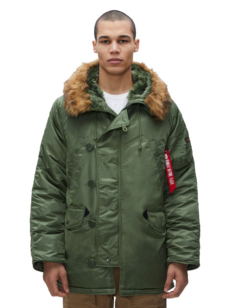 Парка Alpha Industries N-3B Regular Fit Sage Green (зеленая)