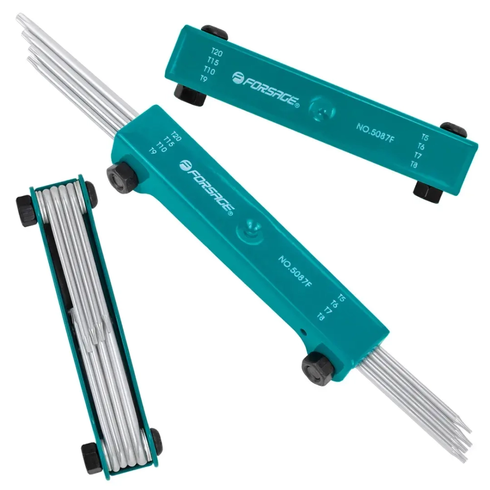 Набор ключей TORX складной 8пр.(Т5-Т10, Т15, Т20) Forsage F-5087F