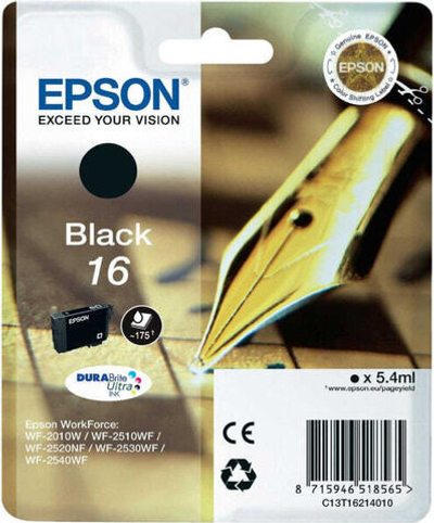 Картридж струйный черный 1 шт Epson 16 C13T16214010
