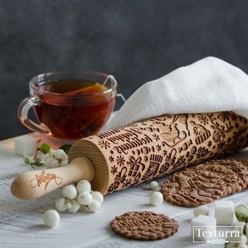 Скалка с узором Happy New Year