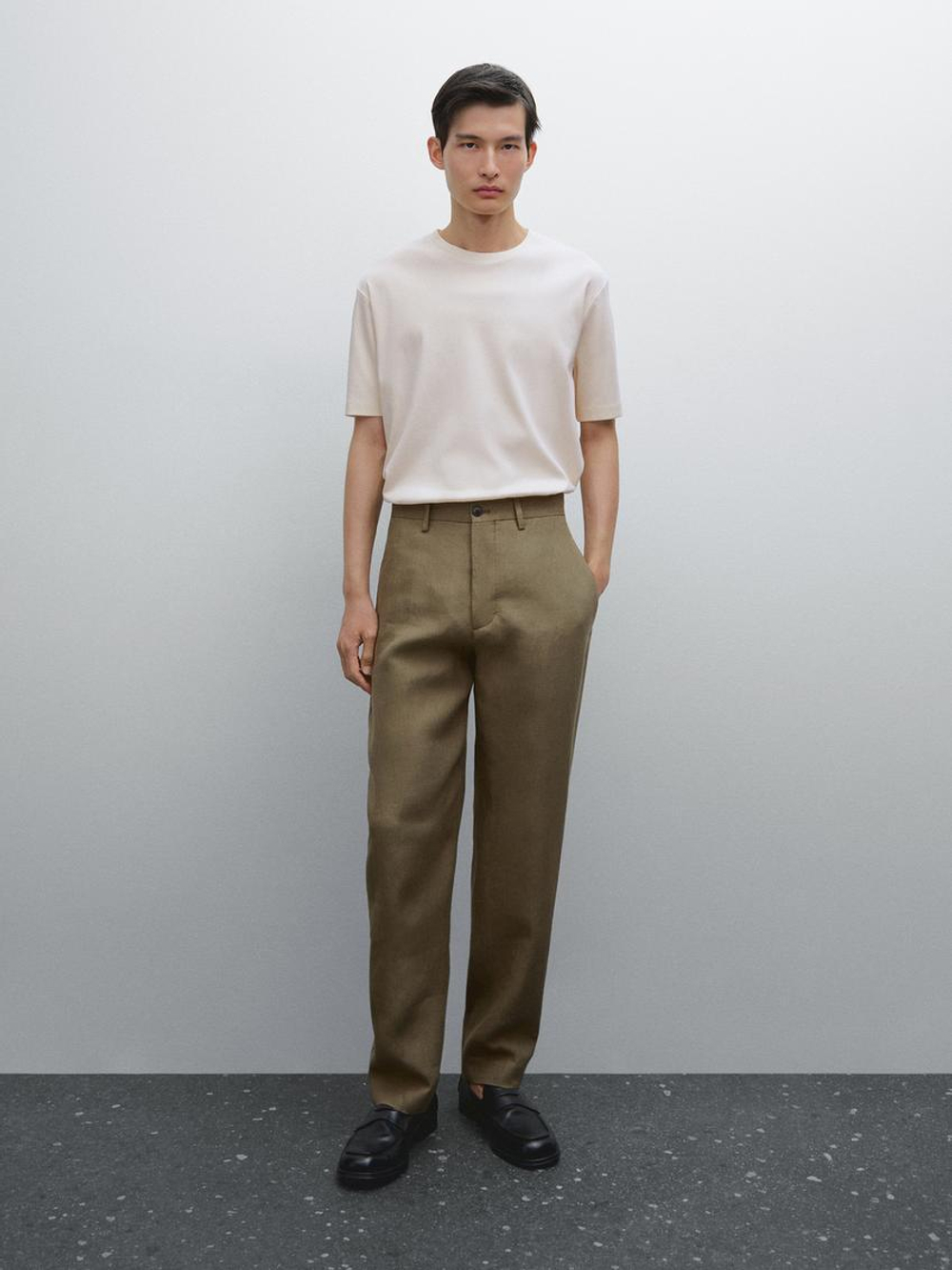 Massimo Dutti Футболка из 100% хлопка, натуральный, кремовый