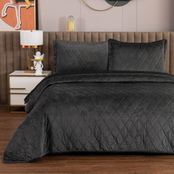 Покрывало 240х260 и 2 наволочки 50x70 Sofi De MarkO Деметра черное