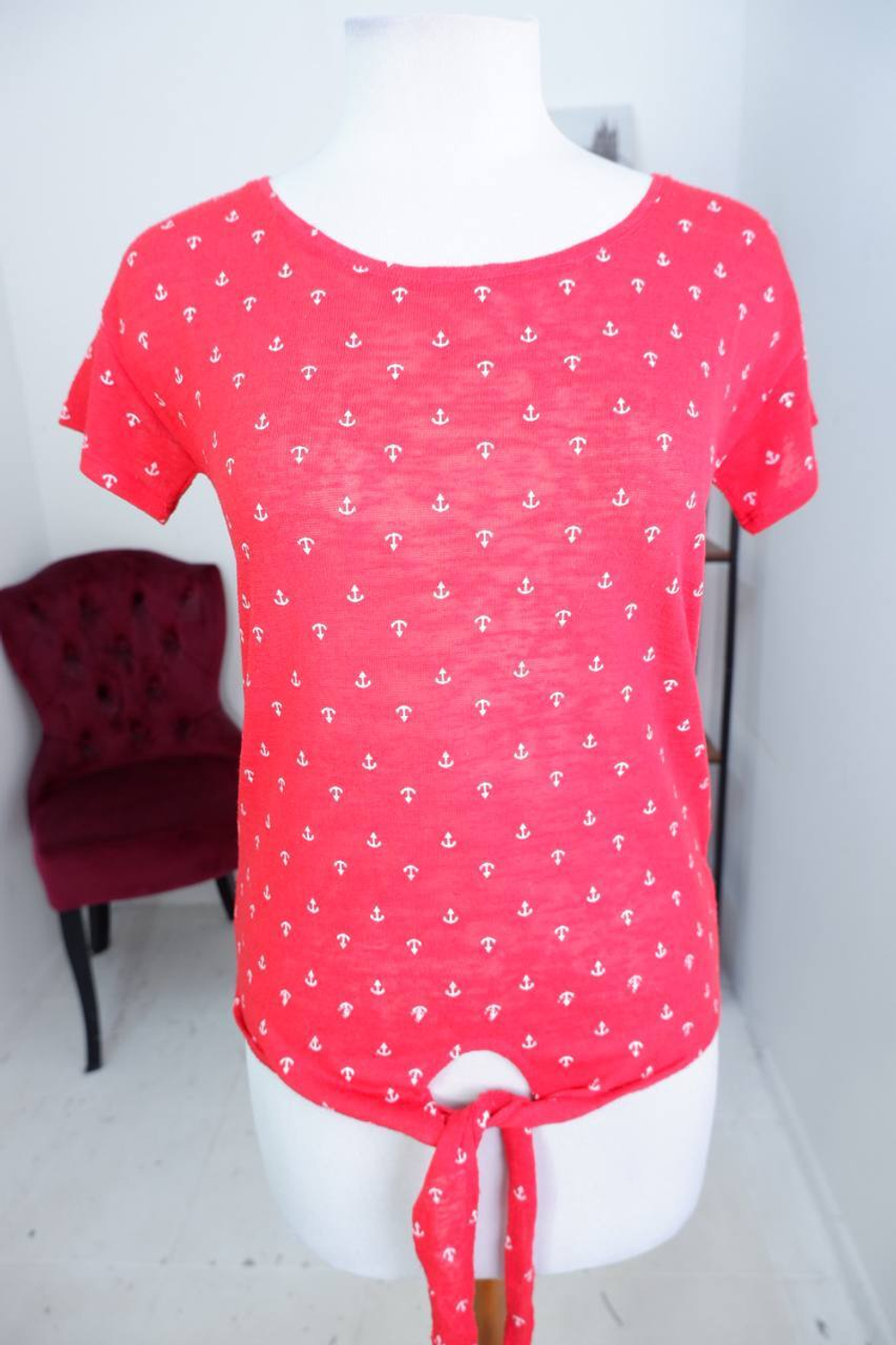 Футболка Reserved в морском стиле, маркировка XS, визуально 42 размер