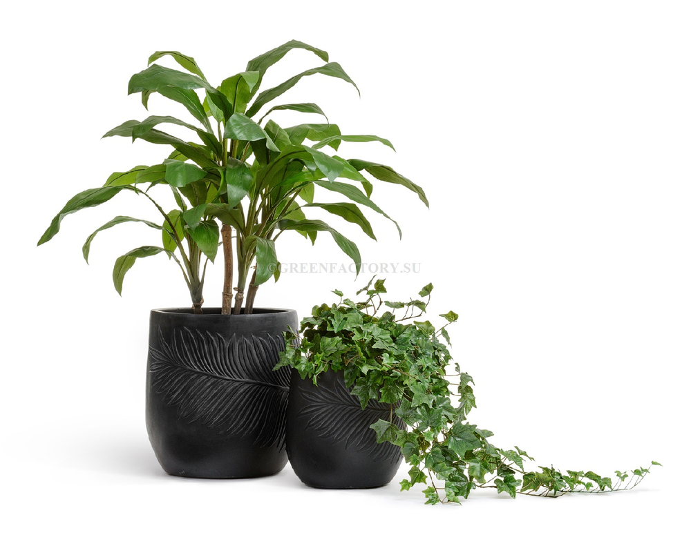 Кашпо TREEZ ERGO - серия Nature - Чаша - Антрацит