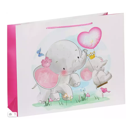 Пакет подарочный 42х31х12см Слоники YM-2057