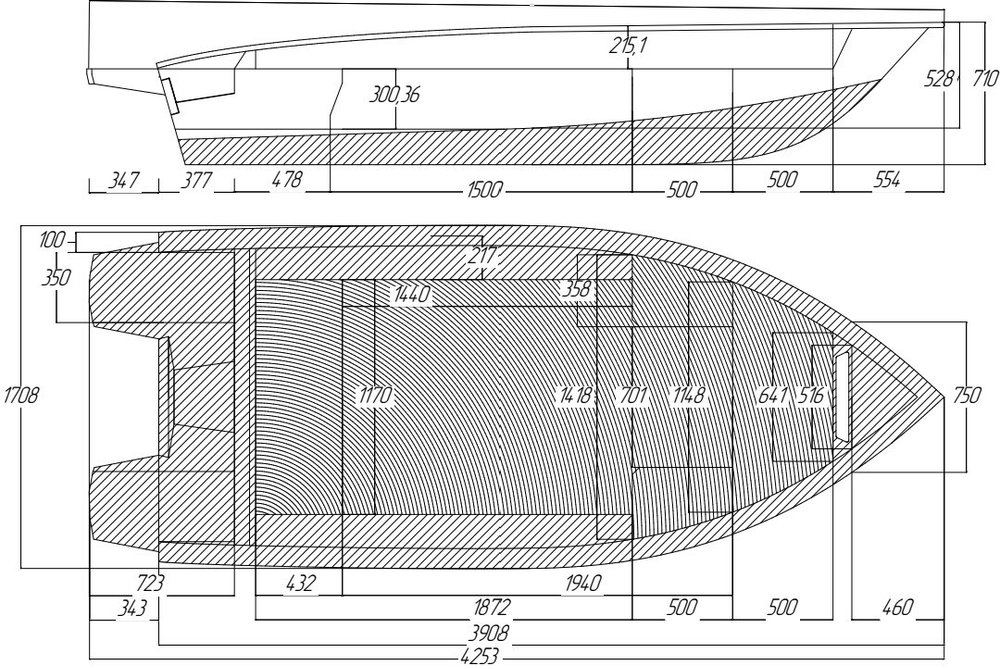 Алюминиевая моторная лодка Гиргис 390 Рестайлинг