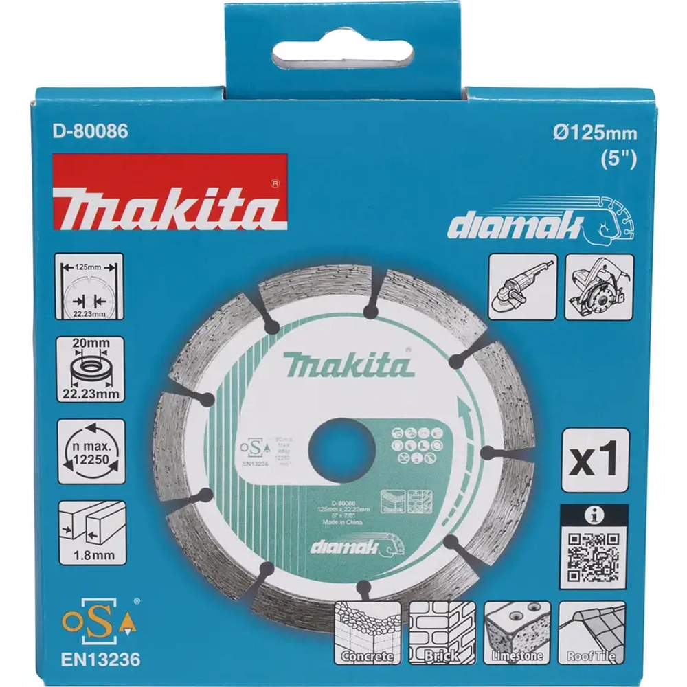 Алмазный диск сегментированный по бетону 125x22,23 Makita D-80086
