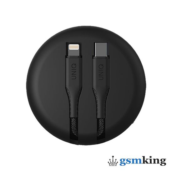 Uniq HALO Smart Cable Organiser USB-C to Lightning (1.2m) Black