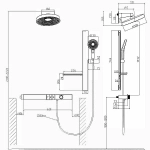 Душевая система Black&White Gravity GH9025NGM оружейная сталь