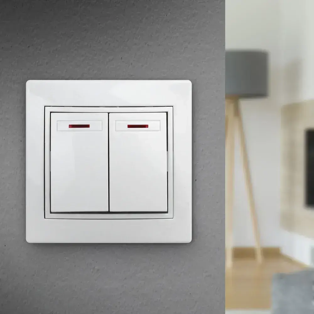 Выключатель Intro Plano 1-105-01 двухклавишный с подсветкой 10А-250В IP20 СУ Plano белый