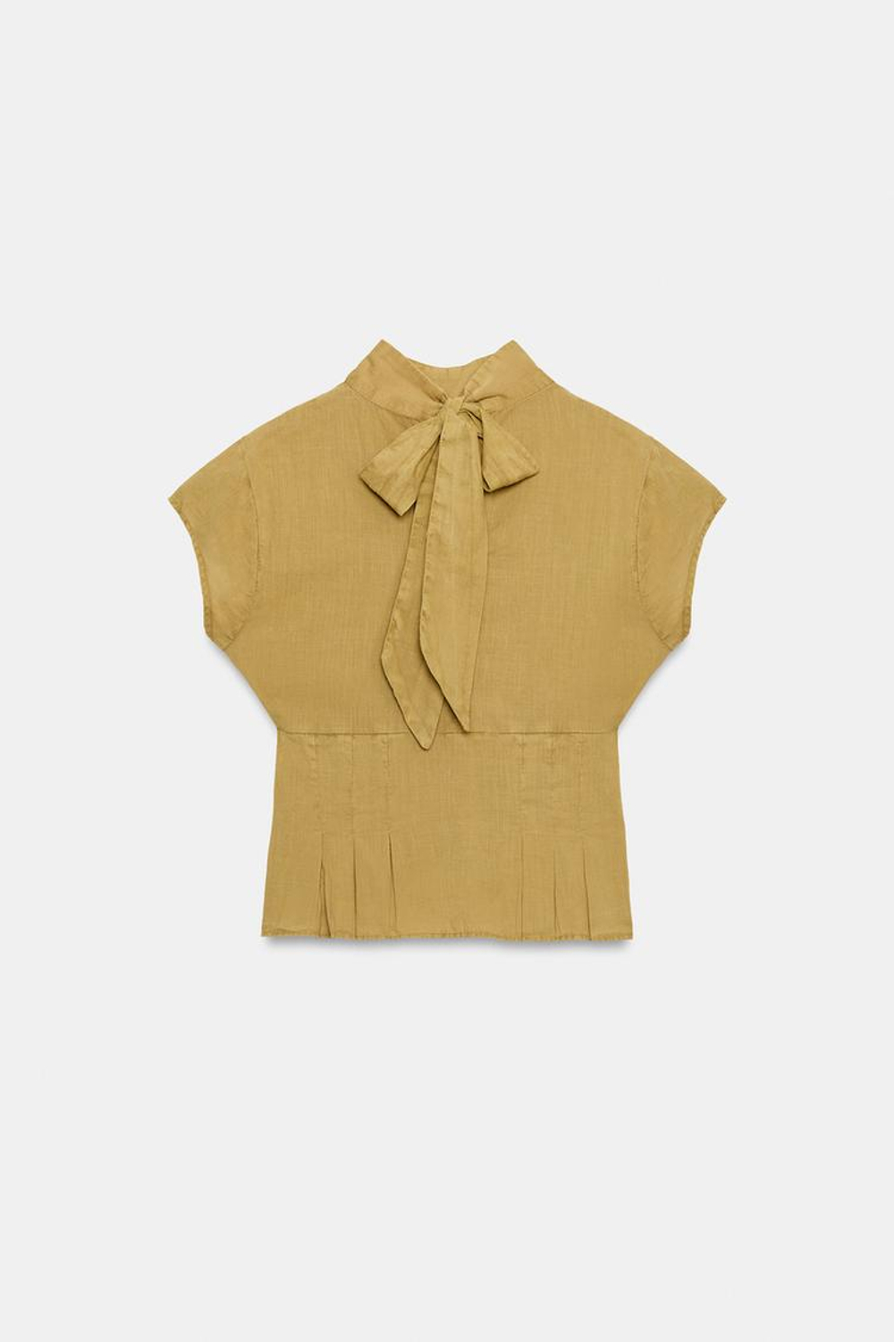 ZARA ТОП С ВЫРЕЗОМ И ЗАВЯЗКАМИ, КАРАМЕЛЬНЫЙ