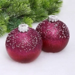 Набор шаров «Сказочная полночь» 10 см (в наборе 2 шт), Рубин