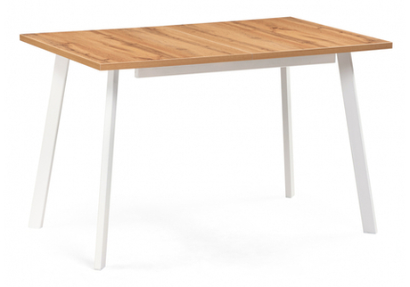 Стол деревянный Woodville Колон Лофт 120(160)х75 дуб крафт золотой, белый матовый, ножки белые