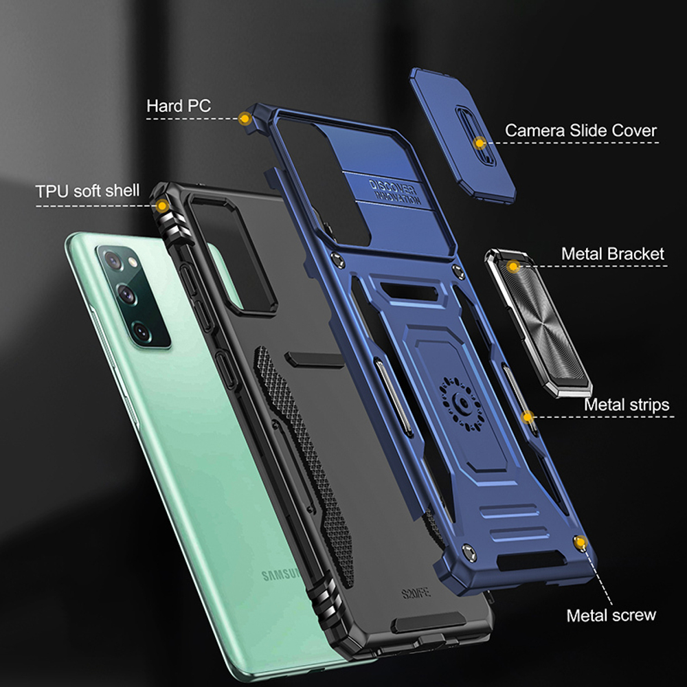 Чехол Safe Case с кольцом и защитой камеры для Samsung Galaxy S20 FE