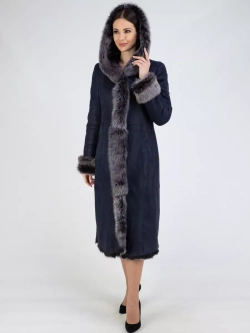 Дубленка зимняя натуральная с капюшоном длинная и теплая