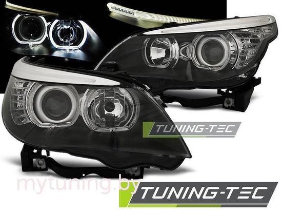 Передние фары Bmw 5 E60/E61 led angel eyes H7 black